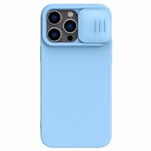 Чехол Nillkin CamShield Silky силиконовый для Apple iPhone 15 Pro Max светло-голубой