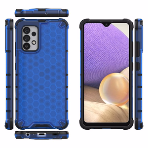 Šūnveida dizaina viedtālruņa apvalks bruņots pārsegs ar gēla rāmi Samsung Galaxy A03s (166.5) zils