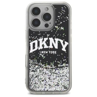 DKNY DKHCP16XLBNAEK iPhone 16 Pro Max 6.9" melns/melns cietais apvalks ar šķidro spīdumu loka logotipu