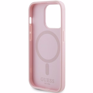 Guess GUHMP14LPSAHMCP viedtālruņa apvalks iPhone 14 Pro - rozā Saffiano Magnētiskais