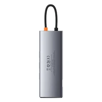 Hub 9in1 Baseus Metal Gleam sērija, USB-C uz 3x USB 3.0 + HDMI + USB-C PD + Ethernet RJ45 + microSD/SD + VGA