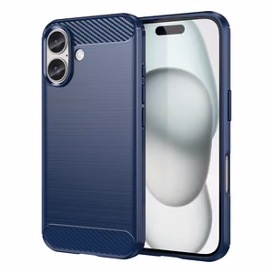 Carbon viedtālruņa apvalks iPhone 16 Plus - zils