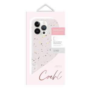Uniq Coehl Terrazzo viedtālruņa apvalks iPhone 14 Pro - smilšu