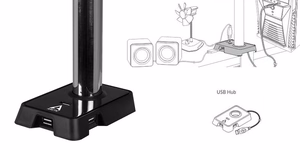 ARCTIC Z1 Monitor Arm 38"/34" ar USB Sadalītājs, Desk Mount