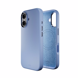 Чехол Puro Icon Mag Pro Liquid Silicone для iPhone 17, совместимый с MagSafe, с защитой камеры и алюминиевыми кнопками - синий