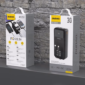Dudao K15MAX 30000mAh PD 22.5W внешний аккумулятор со встроенными кабелями - Чёрный