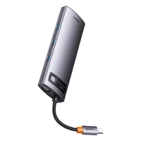 Hub 7in1 Baseus Metal Gleam sērija, USB-C uz 3x USB 3.0 + HDMI + USB-C PD + VGA + Ethernet RJ45