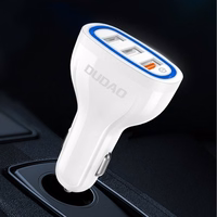 Auto lādētājs Dudao "R7S" QC3.0 Quick Charge 18W Melns (Ports: 3xUSB)