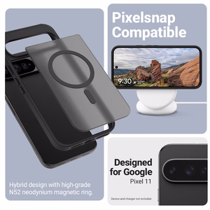 Crong Hybrid Matte Magnetic MagSafe aizsargvāciņš Google Pixel 11, melns