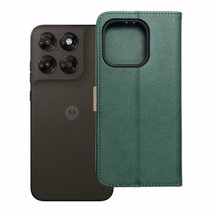 Atlokāmais maciņš Motorola G67 / G77 Split Book, zaļš un zeltains