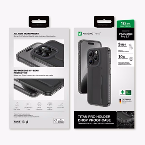 Amazing Thing Titan Pro turētāja apvalks 10FT IP156.7PTHBK Iphone 15 Pro Max melna ar statīvu