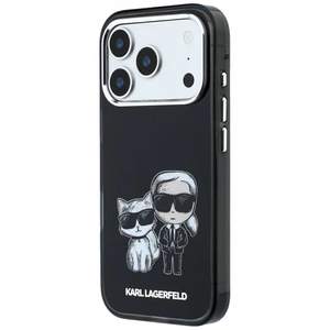 Karl Lagerfeld Smooth Karl & Choupette Bodies Sketch vāciņš modelim iPhone 18 Pro Max / 17 Pro Max, saderīgs ar MagSafe – melns