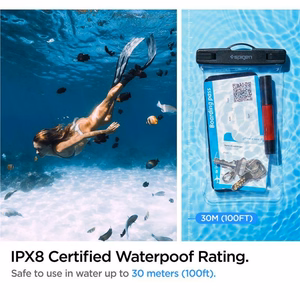 Spigen Aqua Shield A601 apvalks ūdensnecaurlaidīgs IPX8 - caurspīdīgs 2 gab.