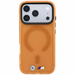 BMW M IML Frosted Metal Logo & Trims MagSafe maciņš modelim iPhone 17 Pro / 18 Pro – oranžs