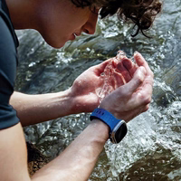 UNIQ siksniņa Stride Apple Watch Series 1/2/3/4/5/6/7/8/9/SE/SE2/Ultra/Ultra 2 42/44/45/49mm FKM gumijas pelēks