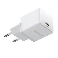 Baseus Palm 1C 20W sienas lādētājs (ar Baseus Mini White USB-C 60W (20V/3A) 1m kabeli) - balts