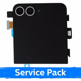 LCD displejs saderīgs ar Samsung F741 Z Flip6 (OUTER) ar rāmi / Sudraba ēnojums / (Service Pack)