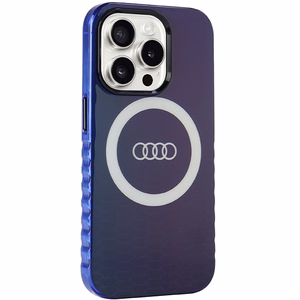 Audi IML Magnētiskais apvalks viedtālrunim iPhone 15 Pro ar lielu logotipu - zils