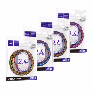 Kabelis USB A uz Lightning Hoco 2,4A 1 m X116 gradienta violeta