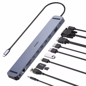Choetech USB-C centrmezgls 11in1 100W PD pelēks (HUB-M20)