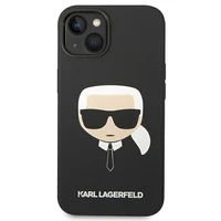 Karl Lagerfeld Silikona Karl's Head Magnētiskais viedtālruņa apvalks iPhone 14 Plus - melns
