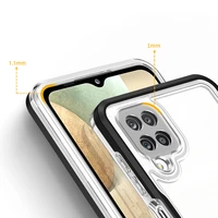 Caurspīdīgs 3in1 viedtālruņa apvalks Samsung Galaxy A22 4G rāmis gels melns