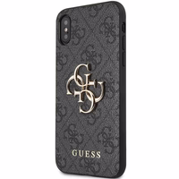 Guess 4G lielais metāla logotips viedtālruņa apvalks iPhone X/XS - pelēka