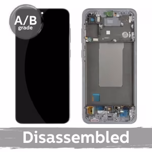 LCD ekrāns saderīgs ar Samsung A566 A56 5G ar rāmi / Lightgray / (9.5/10 izjaukts)