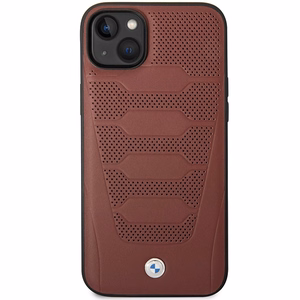 Viedtālruņa apvalks BMW BMHCP14S22RPSR iPhone 14 6.1" bordo/bordo ādas sēdekļu raksts