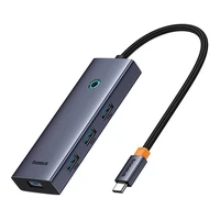 Hub 5in1 Baseus UltraJoy 5 porti (4xUSB 3.0, PD) pelēks