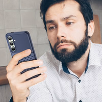 Thunder viedtālruņa apvalks Samsung Galaxy S24 FE silikona bruņu vāks - zils