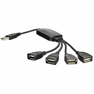 Akyga USB centrmezgls AK-AD-13 2.0 4 porti melns 15cm