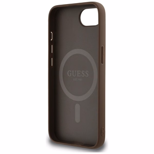 Guess 4G Circle Classic Logo Magnētiskais viedtālruņa apvalks iPhone 16e - brūns