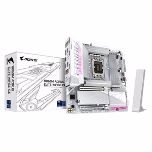 GIGABYTE B860M AORUS ELITE WF6E ICE материнская плата — Intel Core Ultra Series, 12+1+2+1 фаз VRM, до 9200MHz DDR5, 1xPCIe 5.0 + 2xPCIe 4.0 M.2, 2.5GbE LAN, WIFI 6E, USB 4