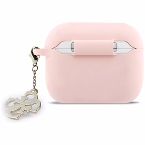Guess Silikona 4G Charm Maciņš for AirPods Pro 3 rozā