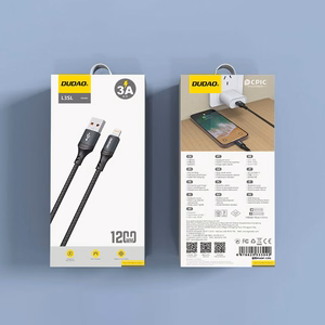 Dudao 3A 30W L3SL USB-A - Lightning Cable Braided 1.2m - Black