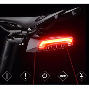 Rockbros LKWD-R1 aizmugurējais velosipēda lukturis ar lāzeru un tālvadības pulti + Micro USB - USB-A kabelis - melns