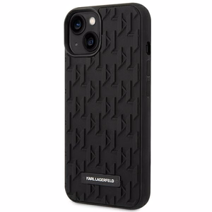 Karl Lagerfeld 3D Monogram viedtālruņa apvalks iPhone 14 Plus - melns