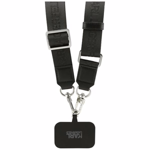Karl Lagerfeld Big Strap Karl metāla logotipa Magnētiskais viedtālruņa apvalks iPhone 17 Pro - melns