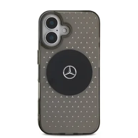 Mercedes PC/TPU Star Pattern MagSafe Maciņš iPhone 16 melns