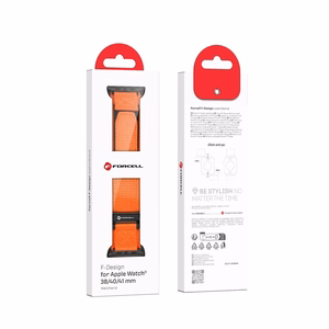 FORCELL F-DESIGN FA05 neilona siksniņa APPLE pulkstenim 38 / 40 / 41 mm oranža
