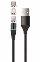 Setty magnētiskais kabelis DT 3in1 2,5A 1,0 m KBM-01 melns JO