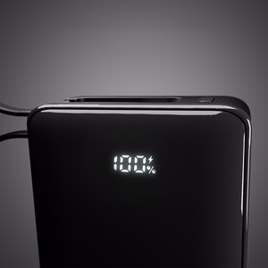 Внешний аккумулятор SBS 20000 mAh 20W со встроенным кабелем USB-C и цифровым дисплеем - чёрный