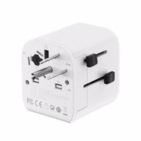 Gembird TPA-EU1A1C20-01-W Grounded universal travel power adapter, 20 W, balts