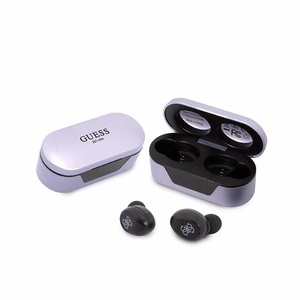 Guess GUTWST31EU TWS Bluetooth headphones + docking station purple/purple