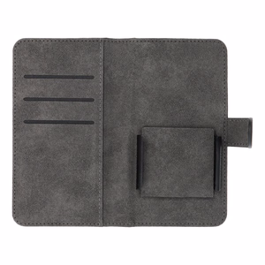 Universālais viedtālruņa apvalks grāmatas stila izmēra S iPhone 12 / 13 / SAMSUNG S6 / A5 2016 / XCOVER 4 / S22 / HUAWEI P8 2017 melns