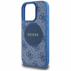 Guess 4G Circle Classic Logo Magnētiskais viedtālruņa apvalks iPhone 16 Pro Max - zils