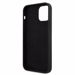 Guess GUHCP12SLSVSBW iPhone 12 mini 5.4" melns un balts cietais apvalks Silikona Vintage