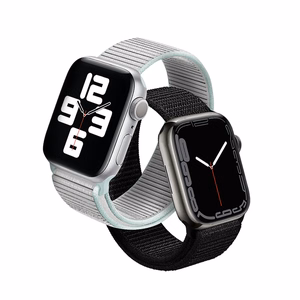 Crong Nylon Reflex Sport siksniņa Apple Watch 44 / 45 / 46 / 49 mm, melna