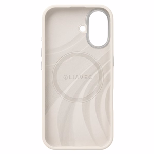 Liavec Silky maciņš ar metāla kameras rāmi priekš Iphone 17 bēšs